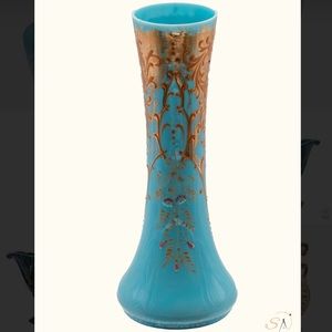 Antique Bohemian moser opaline French glass art (hand made, enamel)